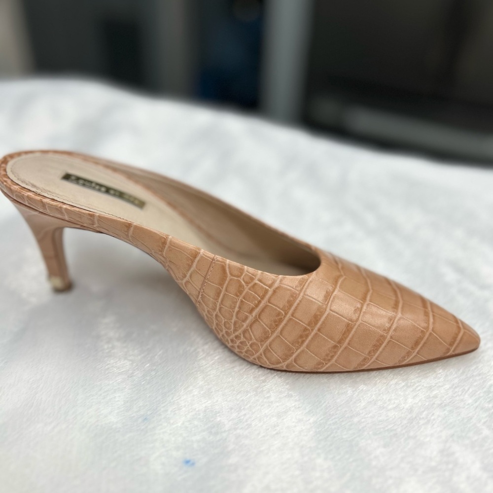 Louise Et Cie salmon Croc-Embossed Mules